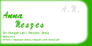 anna meszes business card